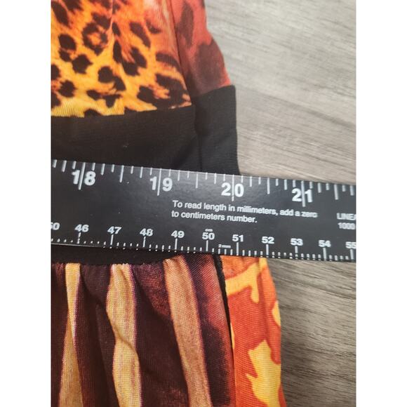 Monif C Jumpsuit Women's 2 Red Black One Sleeve Flared Legs Harem Vibrant Safari - Picture 5 of 7